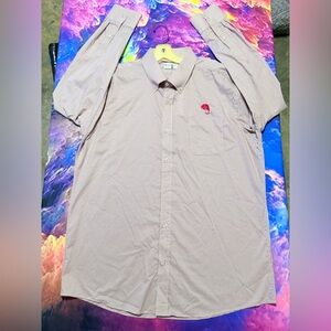 Men's Casual Long-Sleeve Checked Button-Down Shirt - Pink